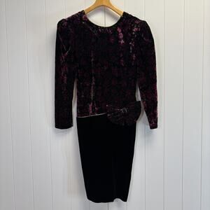 Vintage Lisa Michaels Womens 80s 90s Whimsigoth Velvet Dress Size M Dark Romance